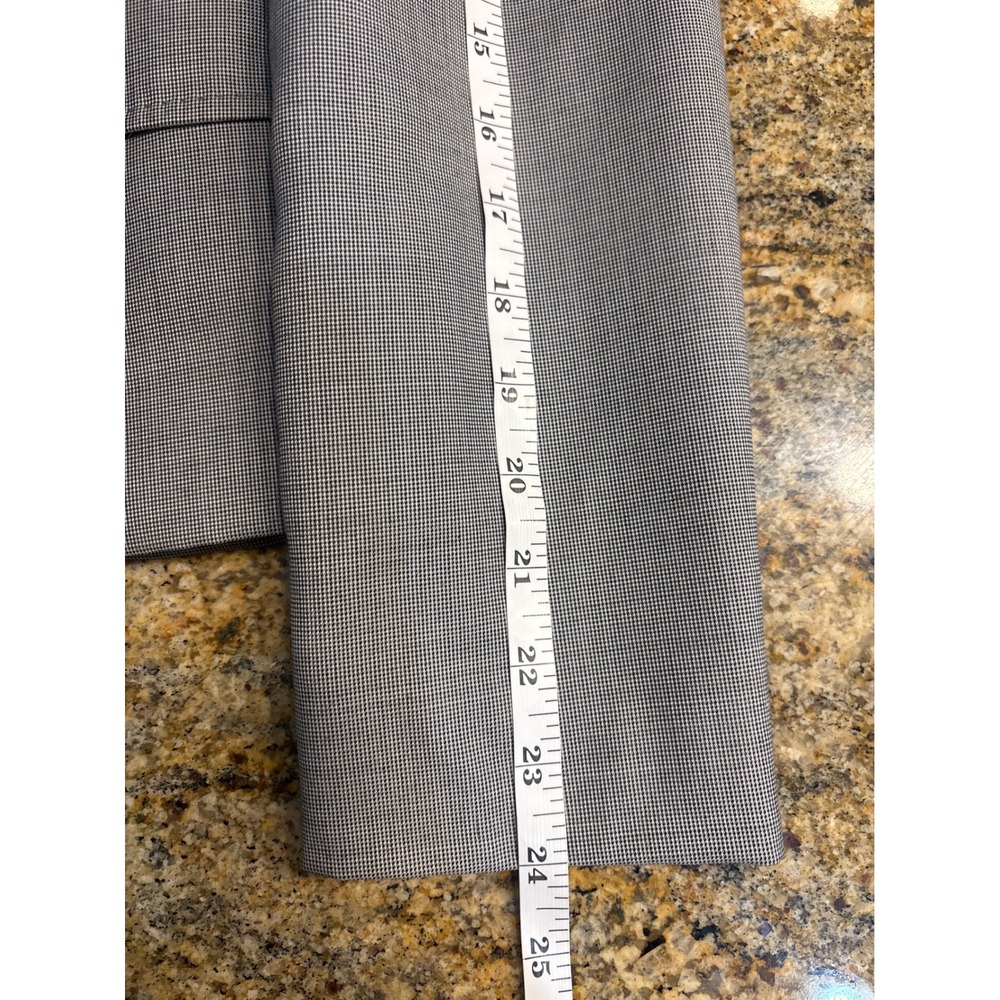 Anne Klein Suit Womens 6 Grey Micro Houndstooth Blazer Pants Set Wool Blend - Picture 6 of 15